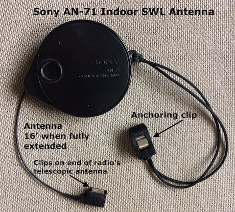 Excellent Sony Compact Short Wave Antenna AN-61 Reel In Free Shipping  Tested